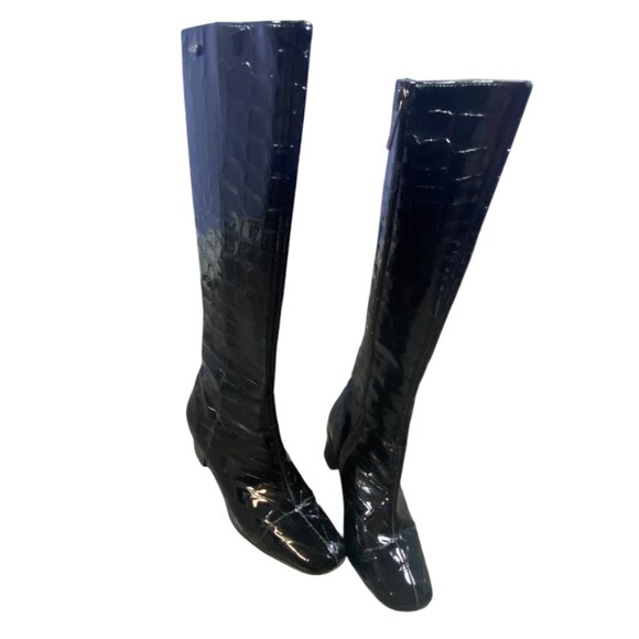 Valdini Knee High Faux Leather Heeled Boots - Picture 1 of 4